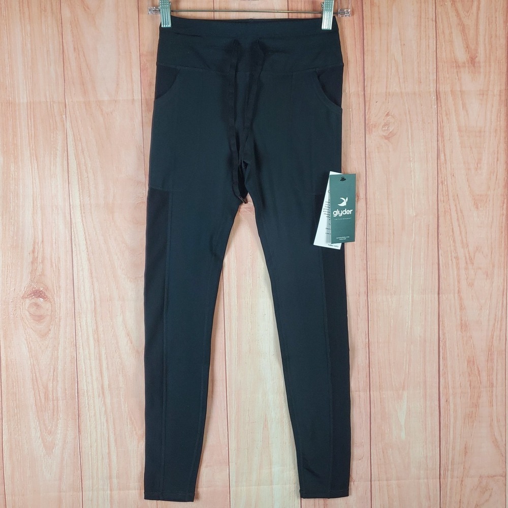 Glyder Limitless‎ Movement Versatile Leggings Womens XS Black Stretch Drawstring